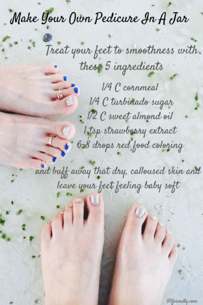 SOAK, SCRUB, SOFTEN WITH YOUR OWN PEDICURE IN A JAR MIX