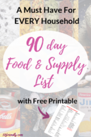 90 day food and supply list