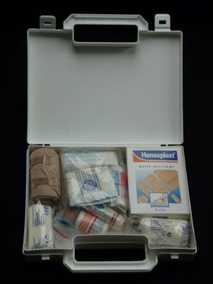 first aid kit container and contents