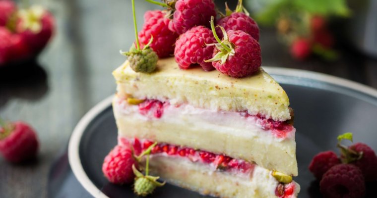 Decedent Raspberry Vanilla Layer Cake