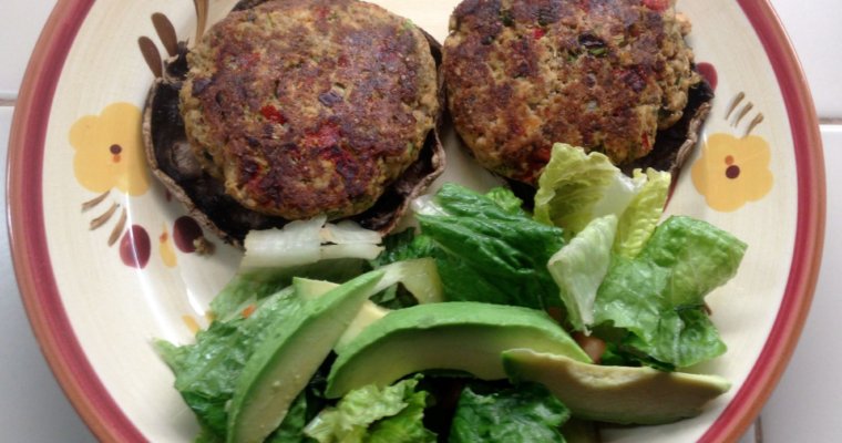 SALMON BURGERS OVER PORTOBELLO MUSHROOMS