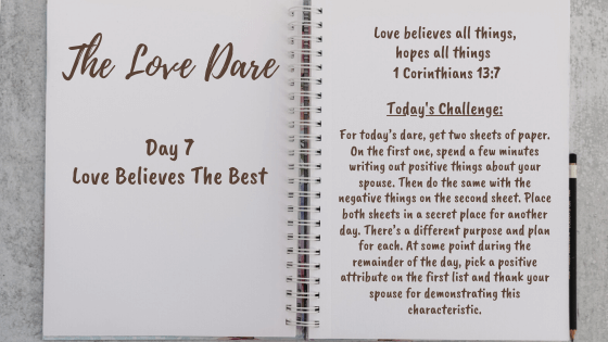 Believe In The Best- Day 7 Of The Love Dare