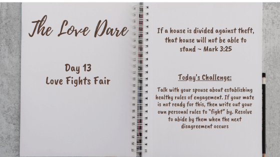 fighting fair day 13 of the love dare