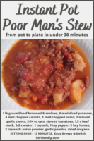 instant pot poor mans stew