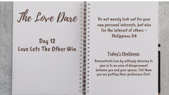 Winning – Day 12 Of The Love Dare