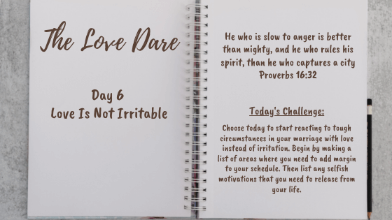 day 6 of the love dare challenge