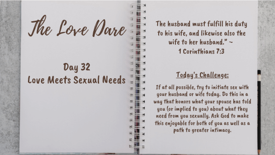 Sexual Needs – Day 32 of the Love Dare