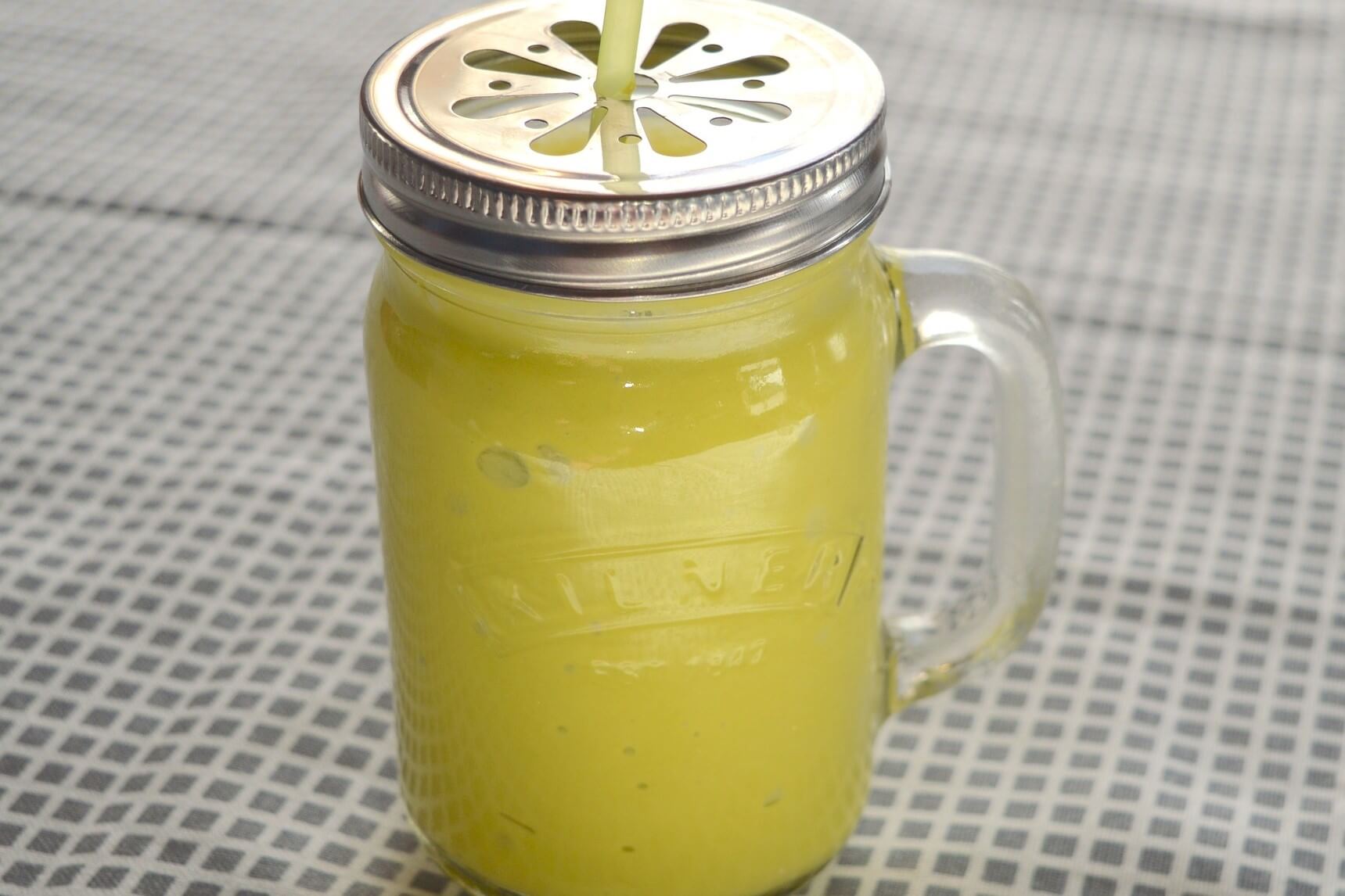 energy smoothie with banana and matcha