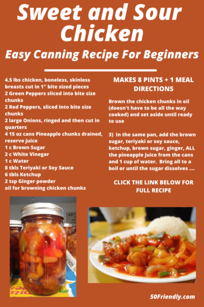 canning recipe for sweet and sour chicken