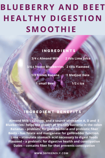 blueberry and beet healthy digestion smoothie