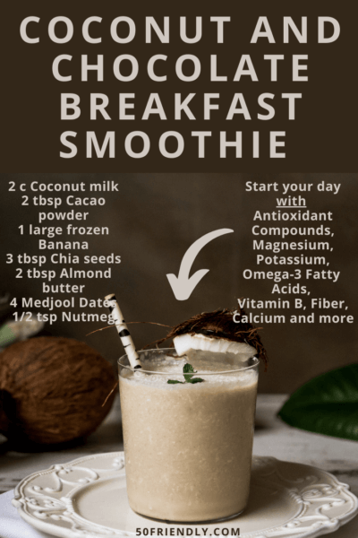 coconut and chocolate breakfast smoothie
