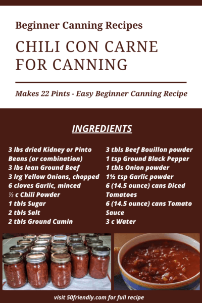 chili con carne canning recipe