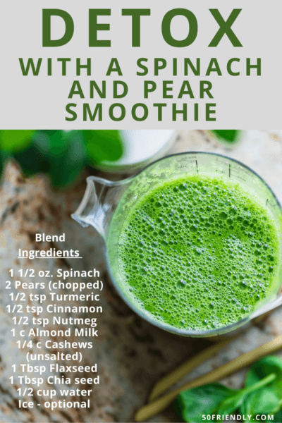 detox with a spinach and pear smoothie