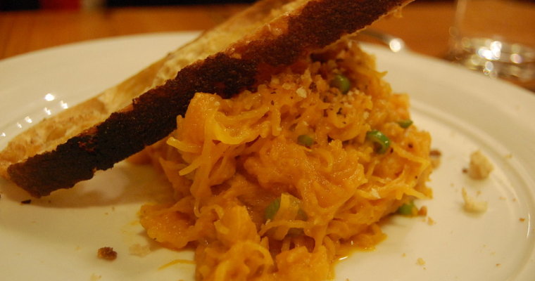 Spaghetti Squash with Sautéed Cabbage