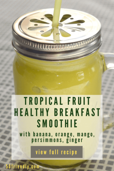 tropical fruit healthy breakfast smoothie
