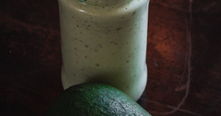 Avocado and Mint Green Breakfast Smoothie