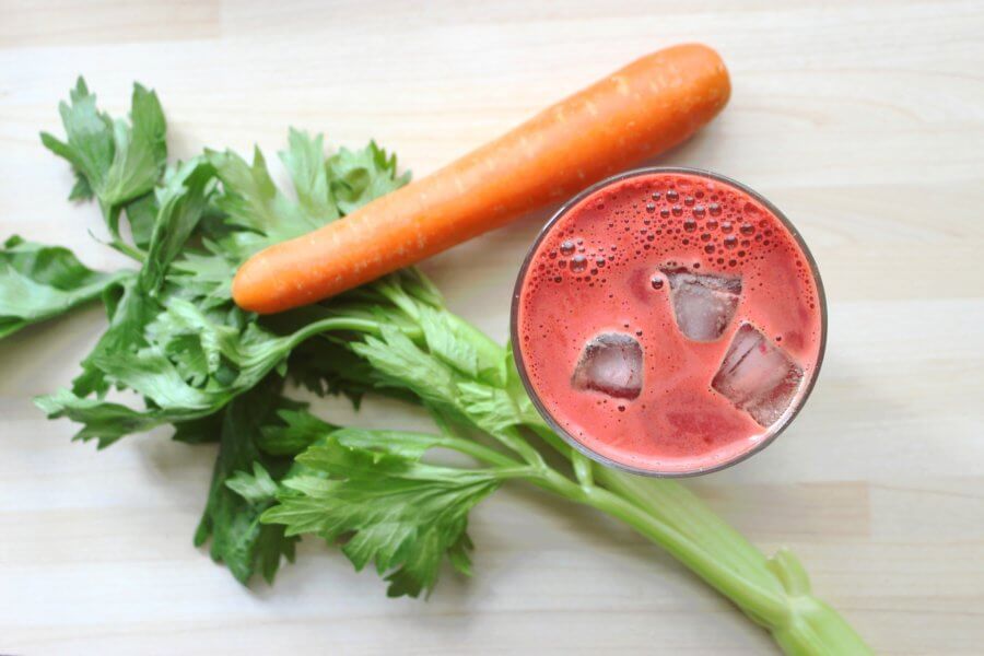 detox juice with celery and carrots