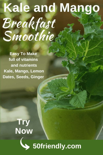 kale and mango breakfast smoothie