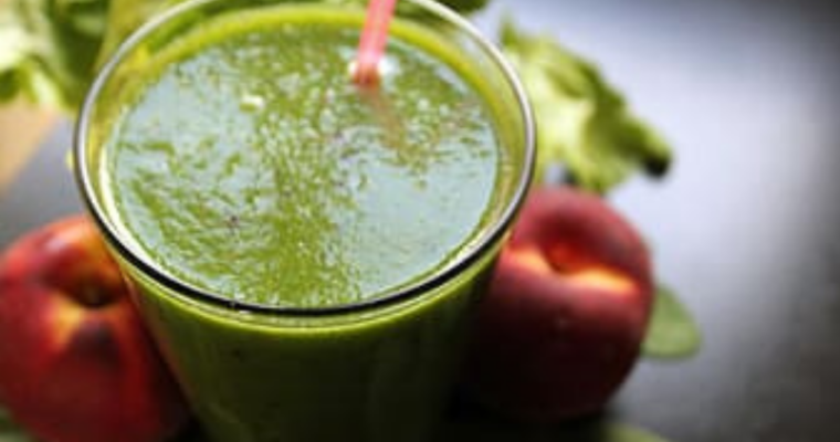 Peaches and Greens Breakfast Smoothie