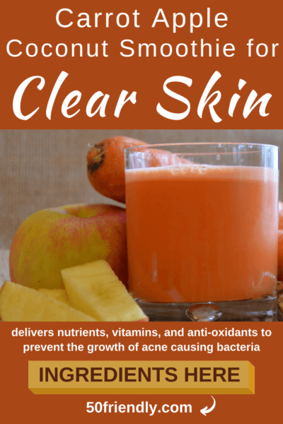 carrot apple and coconut smoothie for clear skin