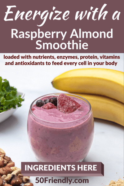 raspberry almond energy smoothie