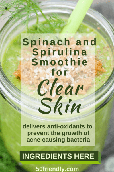 spinach and spirulina smoothie for clear skin