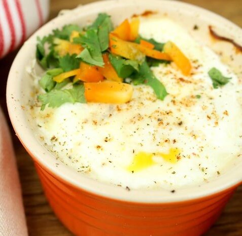 baked eggs and vegetables