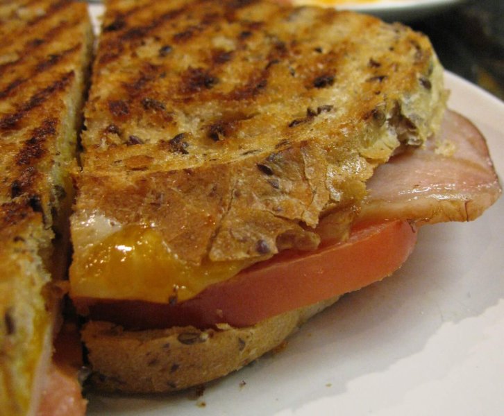 grilled ham and cheese with tomato soup