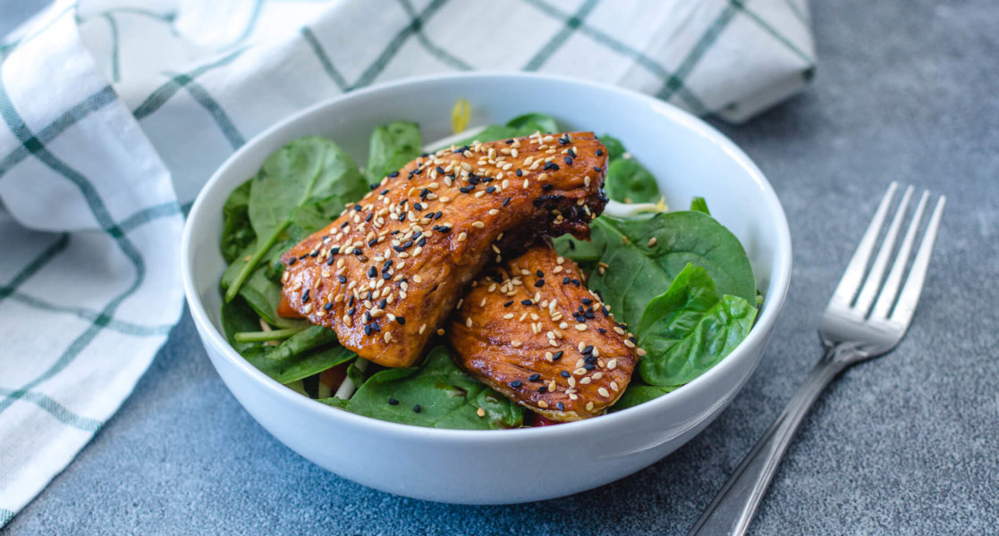 spinach and baked salmon