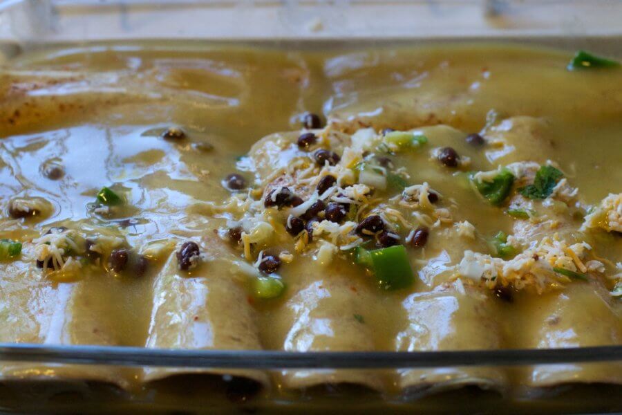 creamy chicken and spinach enchiladas