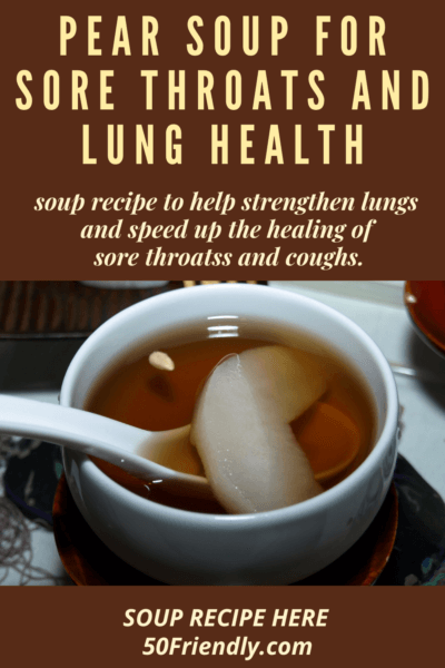 pear soup for sore throats and lung health