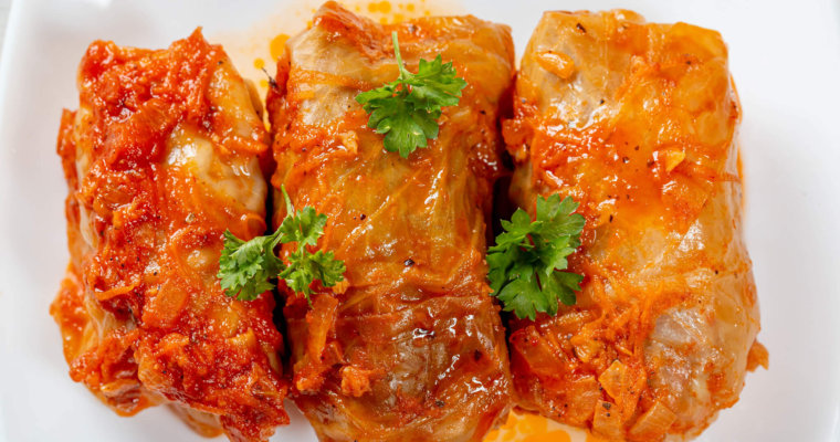 Cabbage Rolls with Sauteed Garlic Carrots – Low Carb