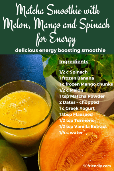 Energizing Matcha Smoothie with Spinach Melon and Mango