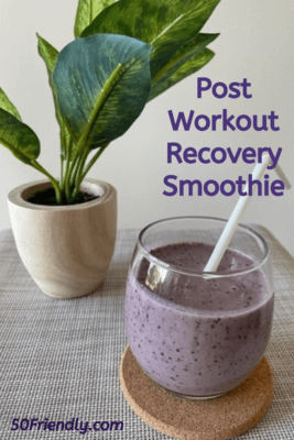 Post Workout Recovery Smoothie made with Blueberry and Banana,
