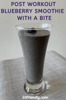 post workout blueberry smoothie with a bite