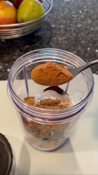 energy fruit smoothie - chaga mushroom powder