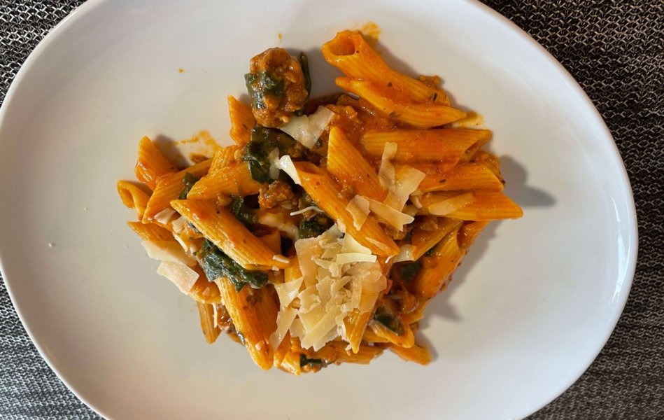 30 minute meal - instant pot creamy sausage penne pasta