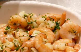 Grilled Shrimp with Cauliflower Rice & Roasted Brussels Sprouts