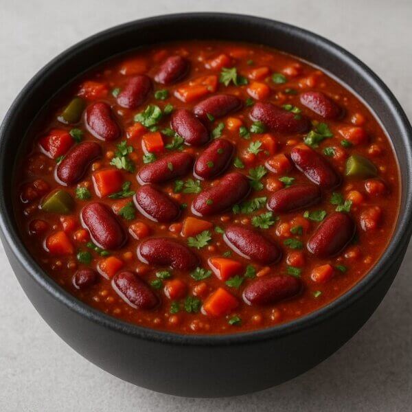 low cal low carb spicy red bean chili